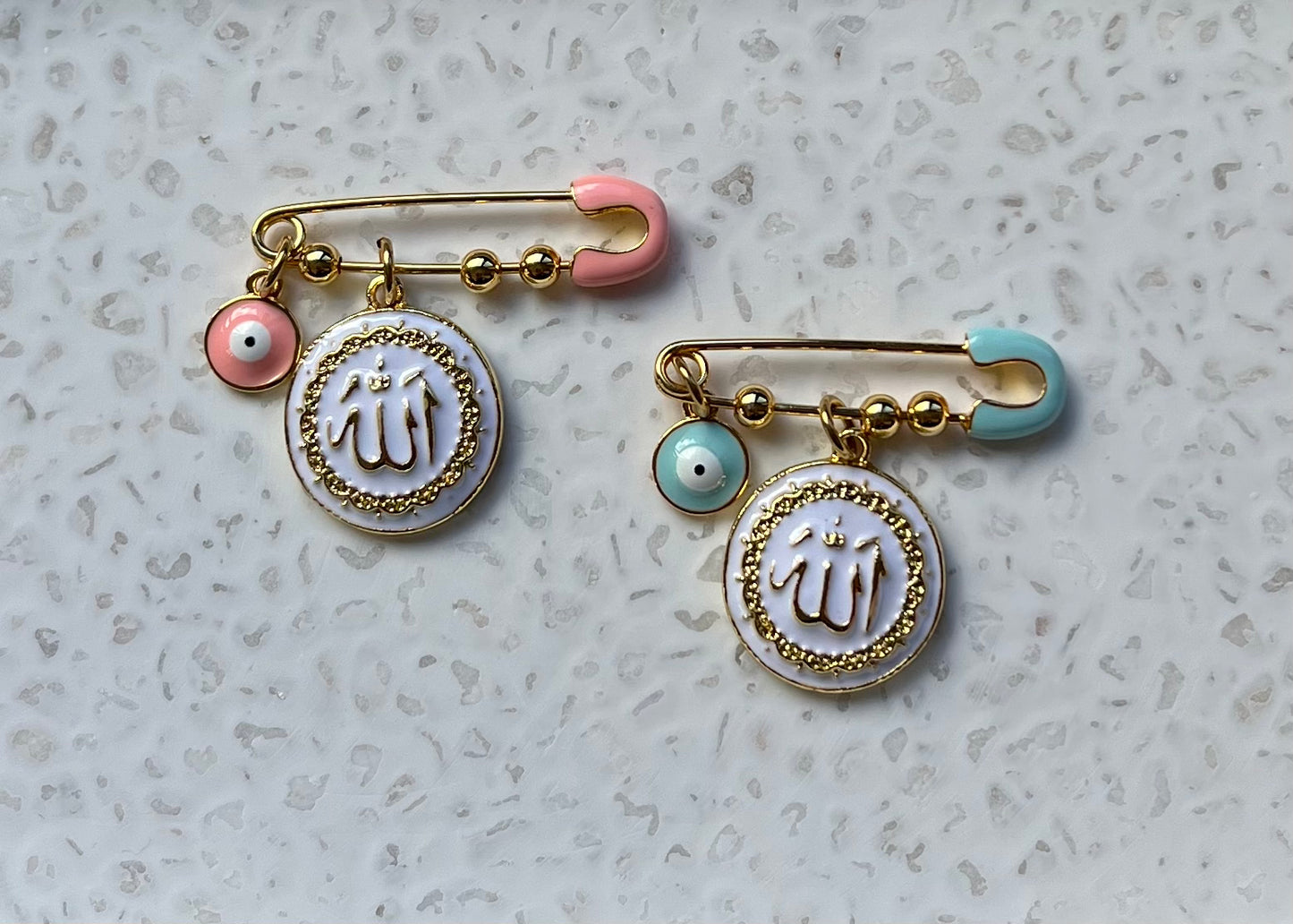 Allah(white/gold) Baby Pin